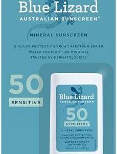 BLUE LIZARD Sensitive Mineral Sunscreen Stick SPF 50+ - Gentle, Effective Sun Protection