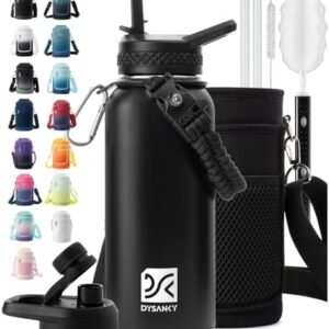 Insulated Water Bottle: Stay Hydrated in Style & Comfort (32 oz, Black)