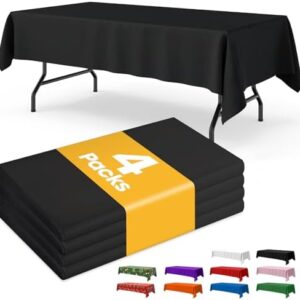 Black Plastic Tablecloths (4 Pack) - Effortless Elegance for Any Occasion!