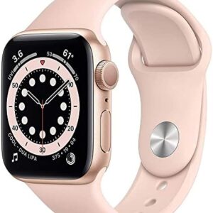 Apple Watch Series 6 (GPS + Cellular, 44mm) - Gold Aluminum Case with Pink Sport Band (Renewed) -  $174.20