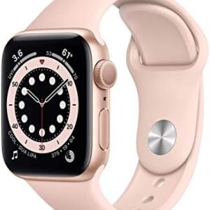Apple Watch Series 6 (GPS, 40mm) - Gold Aluminum Case with Pink Sand Sport Band (Renewed) - Only $195!