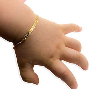 Personalized Baby ID Bracelet - 16k Gold