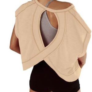 Women's Open Back Workout Tops - Y2K Athletic Crop Tees