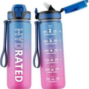 27oz Motivational Water Bottle with Straw - BPA Free