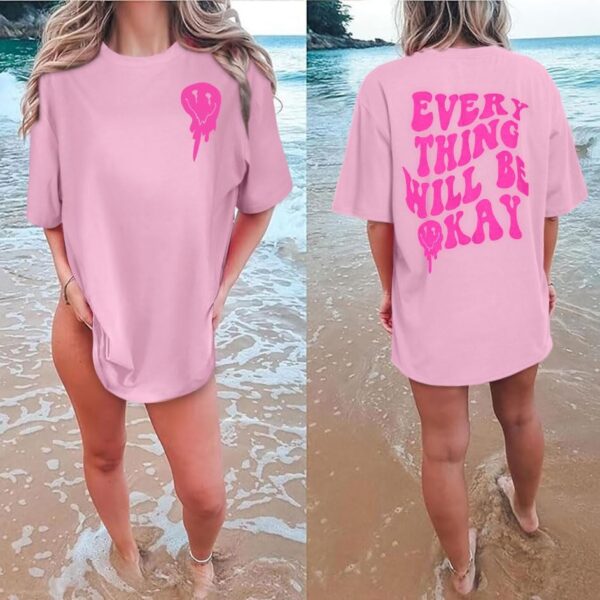 Women's Oversized Graphic Tees - Summer Comfort - Image 2