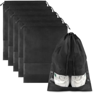5 Pack Large Black Travel Shoe Bags - Organize Your Trip!