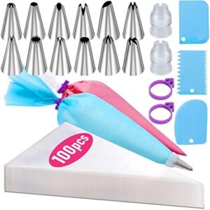 100pc Piping Bags & Tips Set - Cake Decorating Kit