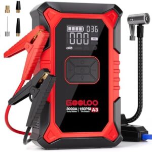 GOOLOO A3 Jump Starter with Air Compressor, 3000A Portable C